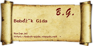 Bebők Gida névjegykártya